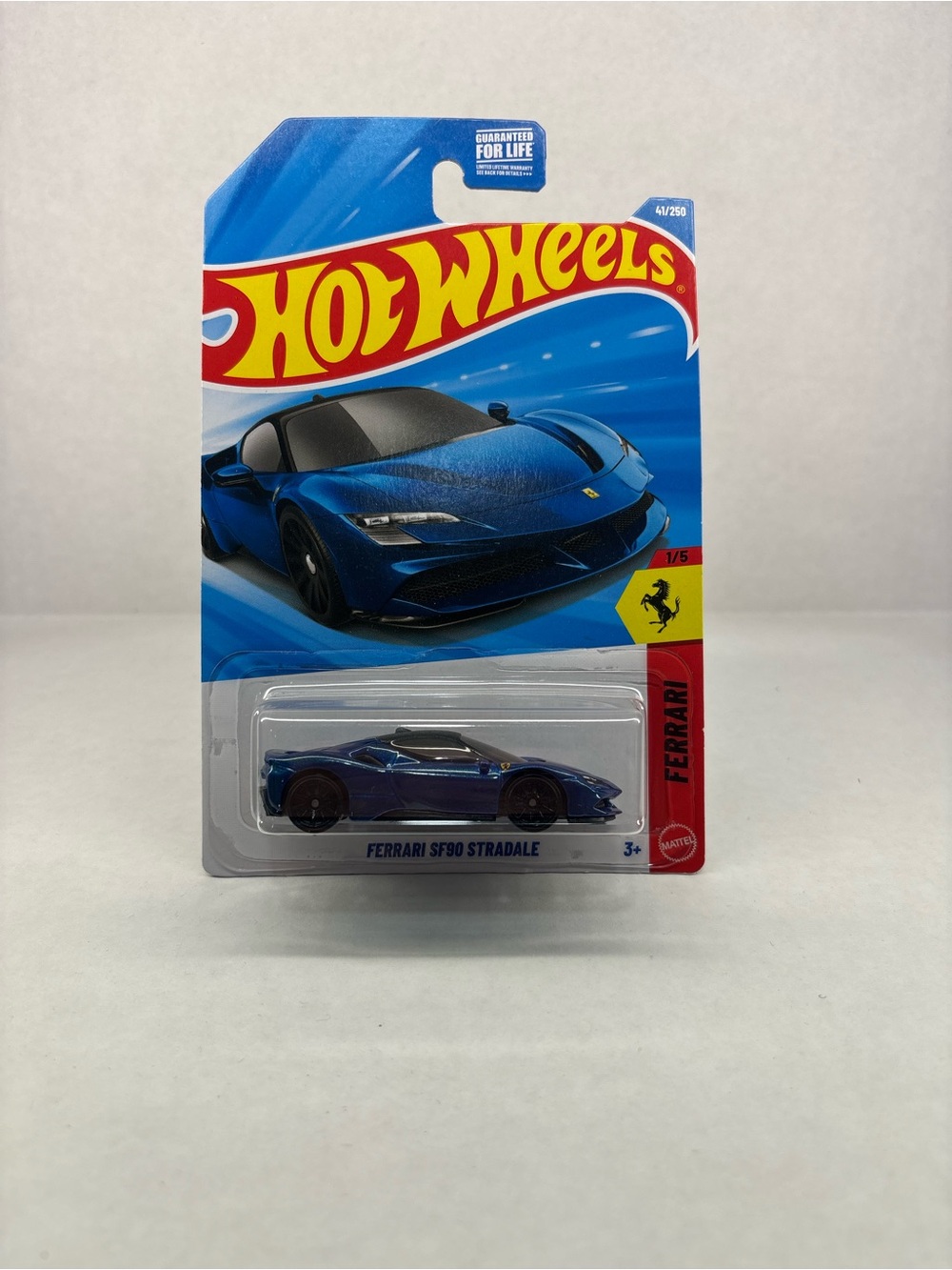 adidas Blue Hot Wheels Ferrari SF90 Stradale Toy Car